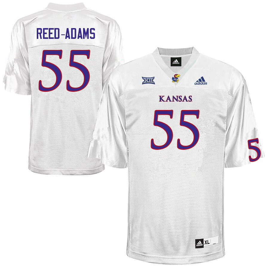 Men #55 Armaj Reed-Adams Kansas Jayhawks College Football Jerseys Sale-White - Click Image to Close